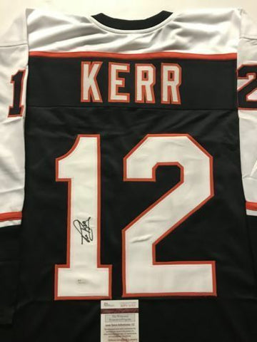 Autographed/Signed TIM KERR Philadelphia Black Hockey Jersey JSA COA Auto