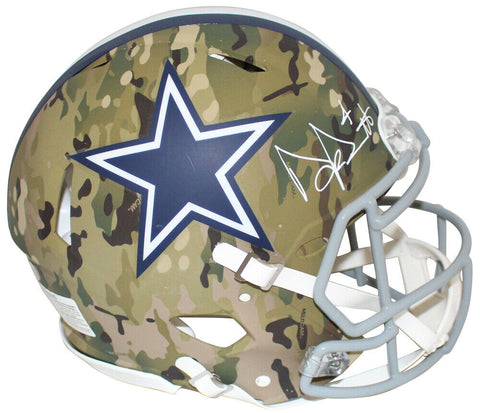 Dak Prescott Autographed Dallas Cowboys Authentic Camo Helmet BAS 32775