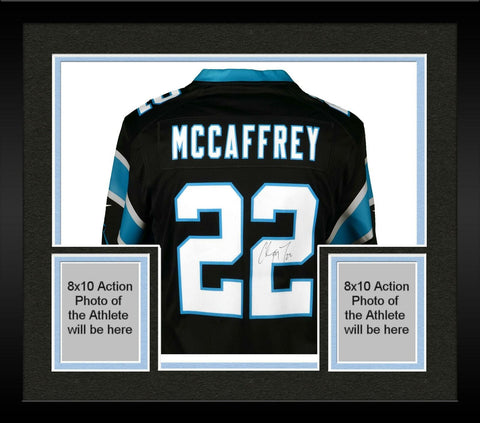 Framed Christian McCaffrey Carolina Panthers Autographed Nike Game Black Jersey