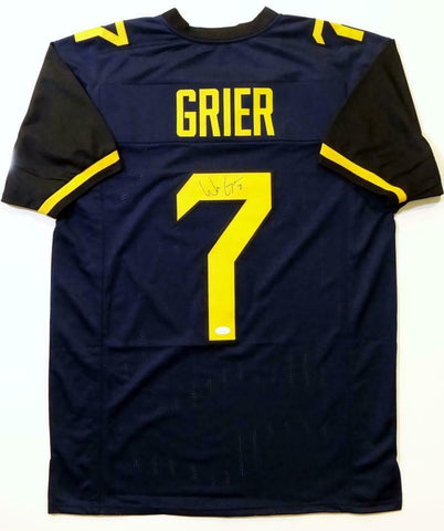 Will Grier Autographed Blue College Style Jersey - JSA W Auth *Black