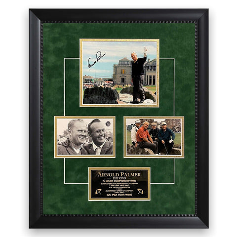 Arnold Palmer Signed Autographed Photograph Collage Framed to 16x20 JSA