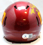 Mark Rypien Signed Washington Speed Mini Helmet w/SB Insc- BeckettW Holo *Yellow