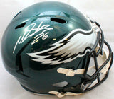 Miles Sanders Autographed Eagles Full Size Speed Helmet - JSA W Auth *Silver
