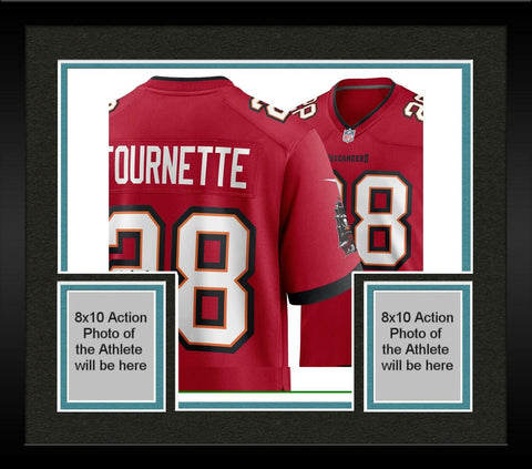Framed Leonard Fournette Tampa Bay Buccaneers Autographed Red Nike Game Jersey