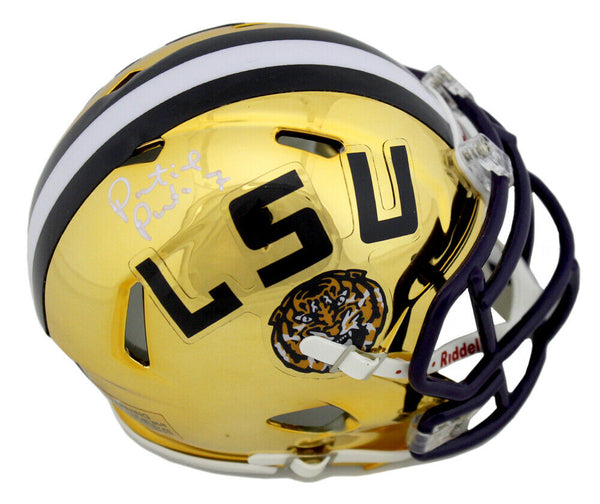Patrick Peterson Autographed/Signed LSU Tigers Mini Chrome Helmet