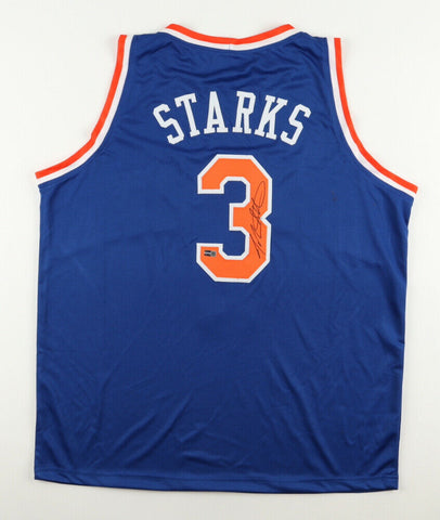 John Starks Signed New York Knicks Blue Jersey (Steiner) 1994 NBA All Star Guard