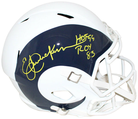 Eric Dickerson Signed Los Angeles Rams F/S AMP Helmet HOF & ROY Beckett 33729