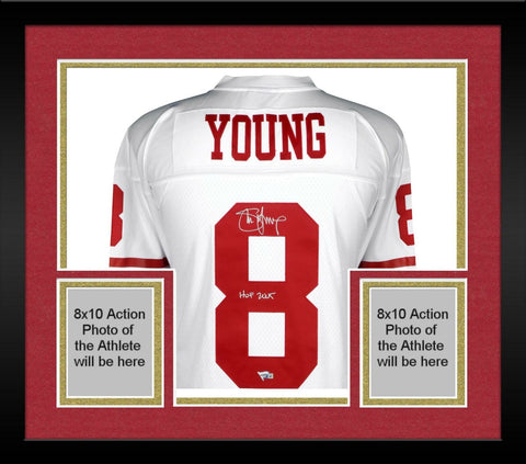 Frmd Steve Young SF 49ers Signed White Replica M&N Jersey & "HOF 2005" Insc