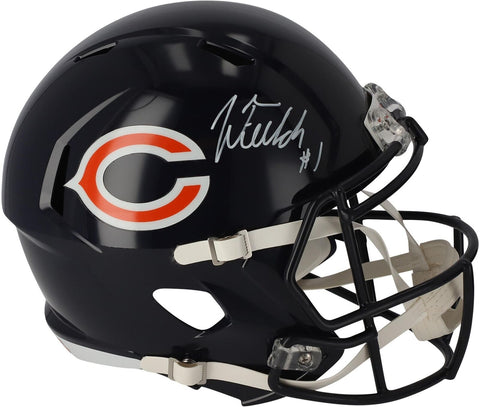 Justin Fields Chicago Bears Autographed Riddell Speed Replica Helmet