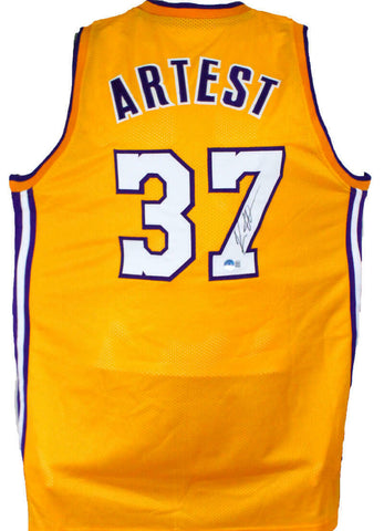 Ron Artest Autographed Yellow Los Angeles Jersey-Beckett W Hologram *Black