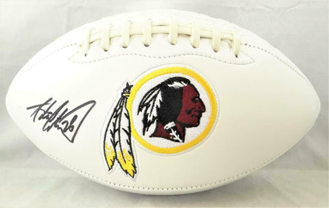 Adrian Peterson Autographed Washington Redskins Logo Football-Beckett Auth *Blk