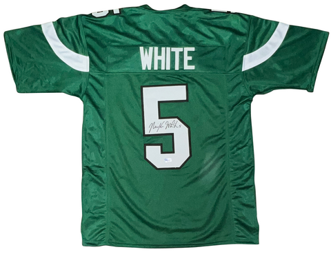 MIKE WHITE SIGNED AUTOGRAPHED NEW YORK JETS #5 GREEN JERSEY BECKETT