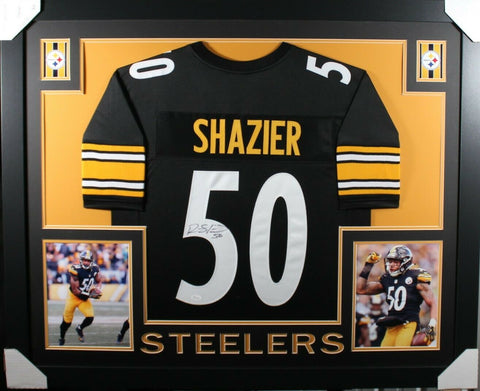 RYAN SHAZIER (Steelers black SKYLINE) Signed Autographed Framed Jersey JSA