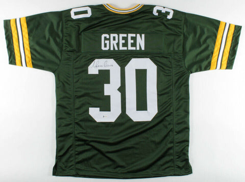 Ahman Green Signed Green Bay Packers Jersey (Beckett COA)1998 3rd Rd Pk Nebraska