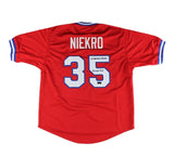 Phil Niekro Signed Atlanta Custom Red Jersey with "HOF 97" Inscription
