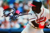 Deion Sanders Autographed Atlanta Braves 8x10 Batting HM Photo- BA W Holo *Blk