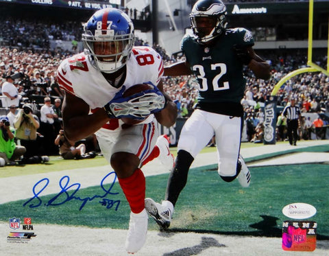 Sterling Shepard Signed NY Giants 8x10 TD vs Eagles PF Photo- JSA W Auth *Blue