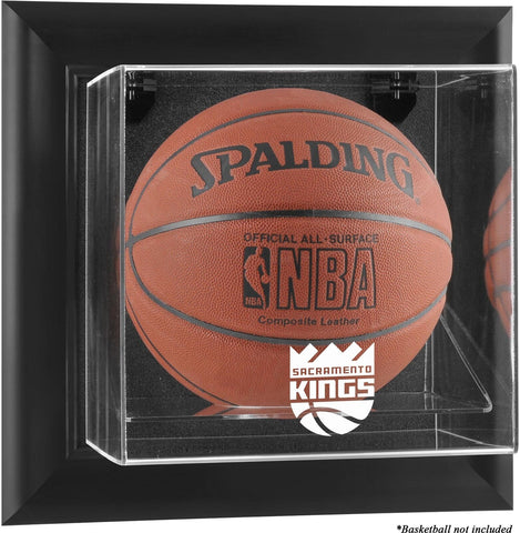 Kings Black Framed Wall-Mounted Team Logo Basketball Display Case