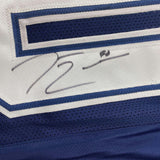 Autographed/Signed Demarcus Lawrence Dallas Blue Football Jersey JSA COA