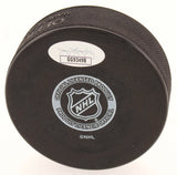 John Bucyk Signed Bruins Logo Hockey Puck (JSA COA) 556 NHL Goals (1955-1978)