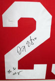 Darren McCarty Signed Red Wings 35x43 Framed Jersey Inscribed 4x SC Champs (JSA)