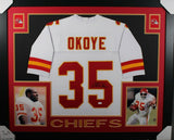 CHRISTIAN OKOYE (Chiefs white SKYLINE) Signed Autographed Framed Jersey JSA