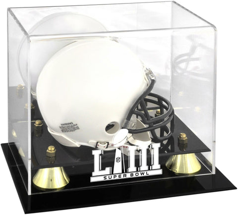 Super Bowl LIII Golden Classic Mini Helmet Logo Display Case - Fanatics