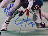 Lawrence Taylor Randall Cunningham Signed 16X20 FP Sack Photo w/HOF-BeckettWHolo