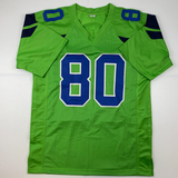Autographed/Signed Steve Largent Seattle Green Football Jersey PSA/DNA COA