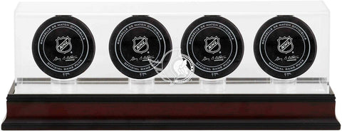 Ottawa Senators Mahogany Four Hockey Puck Logo Display Case