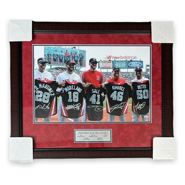 2018 Red Sox All Stars 5x Signed Autographed Photo Framed To 24x27 NEP