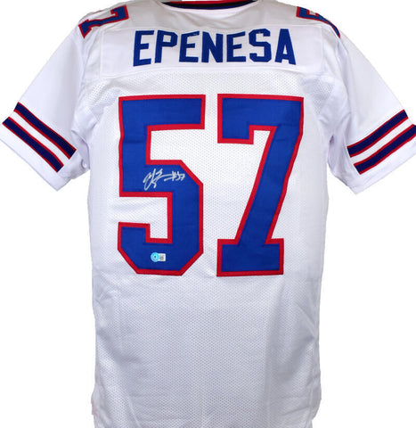 AJ Epenesa Autographed White Pro Style Jersey - Beckett W Hologram *Silver *5