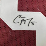 FRAMED Autographed/Signed CHRISTIAN MCCAFFREY 33x42 Stanford Red Jersey JSA COA