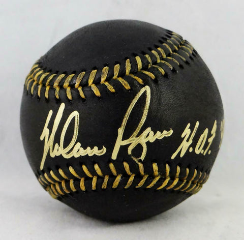 Nolan Ryan Autographed Rawlings OML Black Baseball w/ HOF 99 - AIV Verified