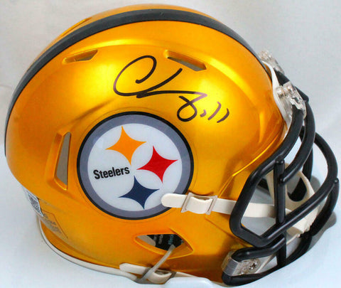Chase Claypool Autographed Pittsburgh Steelers Flash Mini Helmet-Beckett W Holo