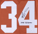 Ricky Williams Signed Texas Longhorns Jersey Inscribed "1998 Heisman" (JSA COA)
