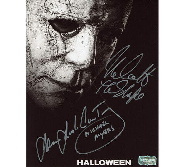 James Jude Courtney & Nick Castle Signed Halloween Unframed 8x10 Photo