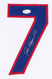 Ivan Rodriguez Signed Rangers 35" x 43" Custom Framed Jersey (JSA) 14x All Star