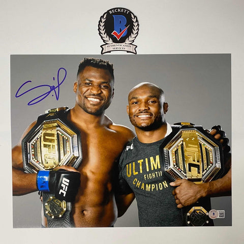 Autographed/Signed Francis Ngannou UFC MMA 11x14 Photo Beckett BAS COA #2