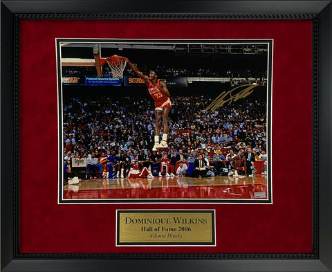 Dominique Wilkins Signed Autographed Photo Custom Framed To 16x20 NEP