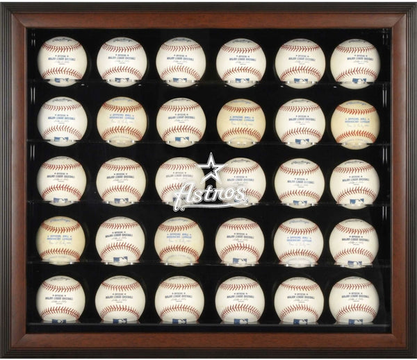 Astros Logo Brown Framed 30-Ball Display Case - Fanatics