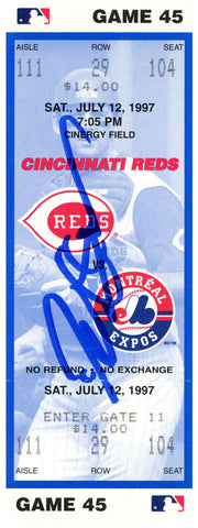 Deion Sanders Signed Cincinnati Reds 7/12/1997 vs Expos Ticket BAS 37217