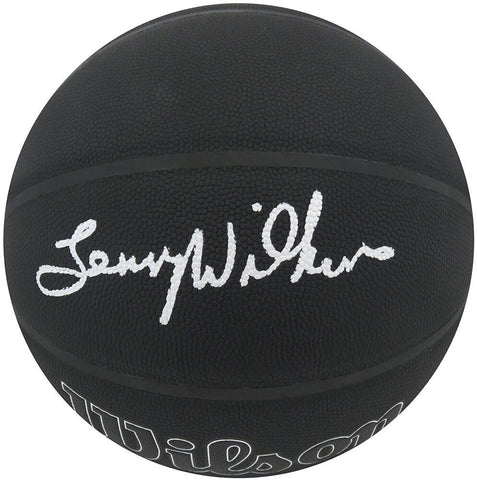 Lenny Wilkens Signed Wilson I/O Black 75th Annv Logo NBA Basketball - (SS COA)