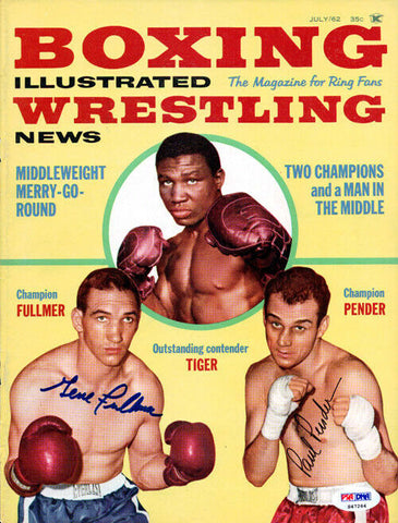 Gene Fullmer & Paul Pender Autographed Boxing Illustrated Cover PSA/DNA S47264