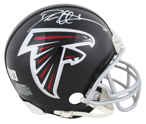 Falcons Deion Sanders Signed Black Rep Mini Helmet w/ White Sig BAS Witnessed