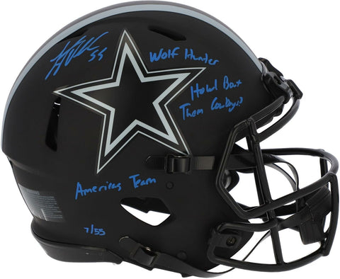 Leighton Vander Esch Cowboys Signed Eclipse Authentic Helmet & Inscs - LE 55