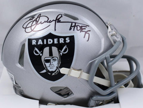 Eric Dickerson Autographed Raiders Speed Mini Helmet W/ HOF- Beckett W Hologram
