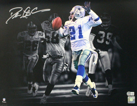 Deion Sanders Autographed/Signed Dallas Cowboys 16x20 Photo Beckett 33404