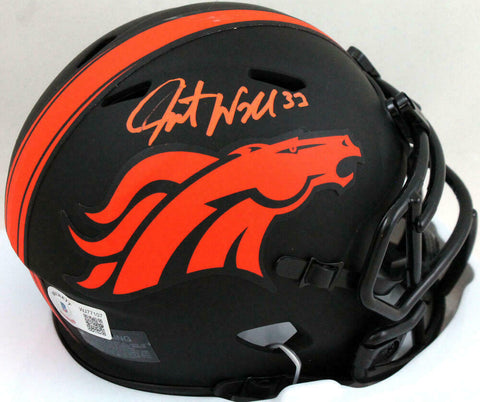 Javonte Williams Autographed Denver Broncos Eclipse Mini Helmet- Beckett W Holo