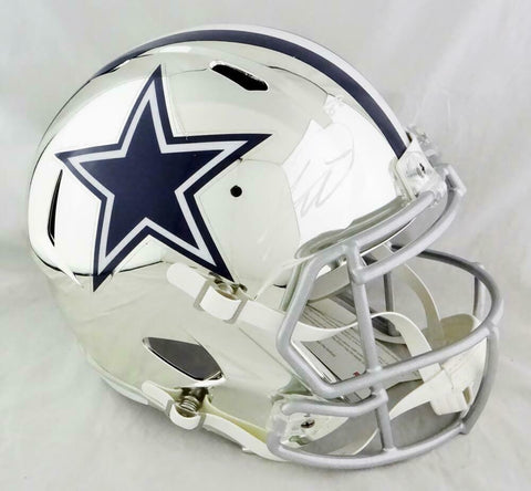 CeeDee Lamb Autographed Dallas Cowboys F/S Chrome Speed Helmet - Fanatics Auth